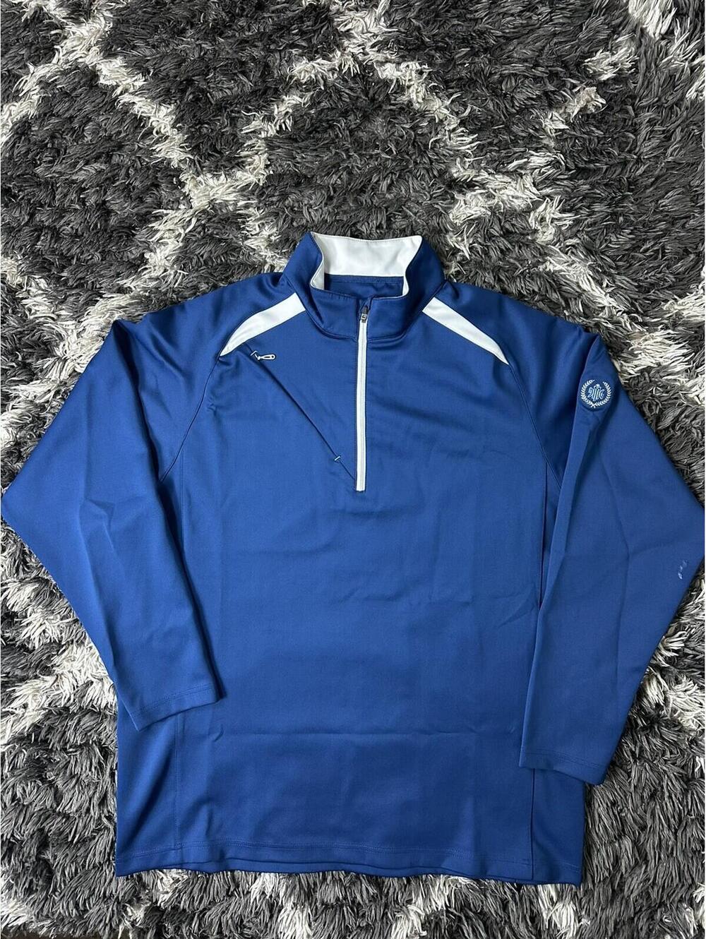 Sun Mountain Outerwear Men's 2XL Blue 1/4 Zip Pullover Golf Jacket Lightweight